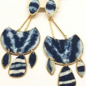 Textile-Embellished Drop Earrings